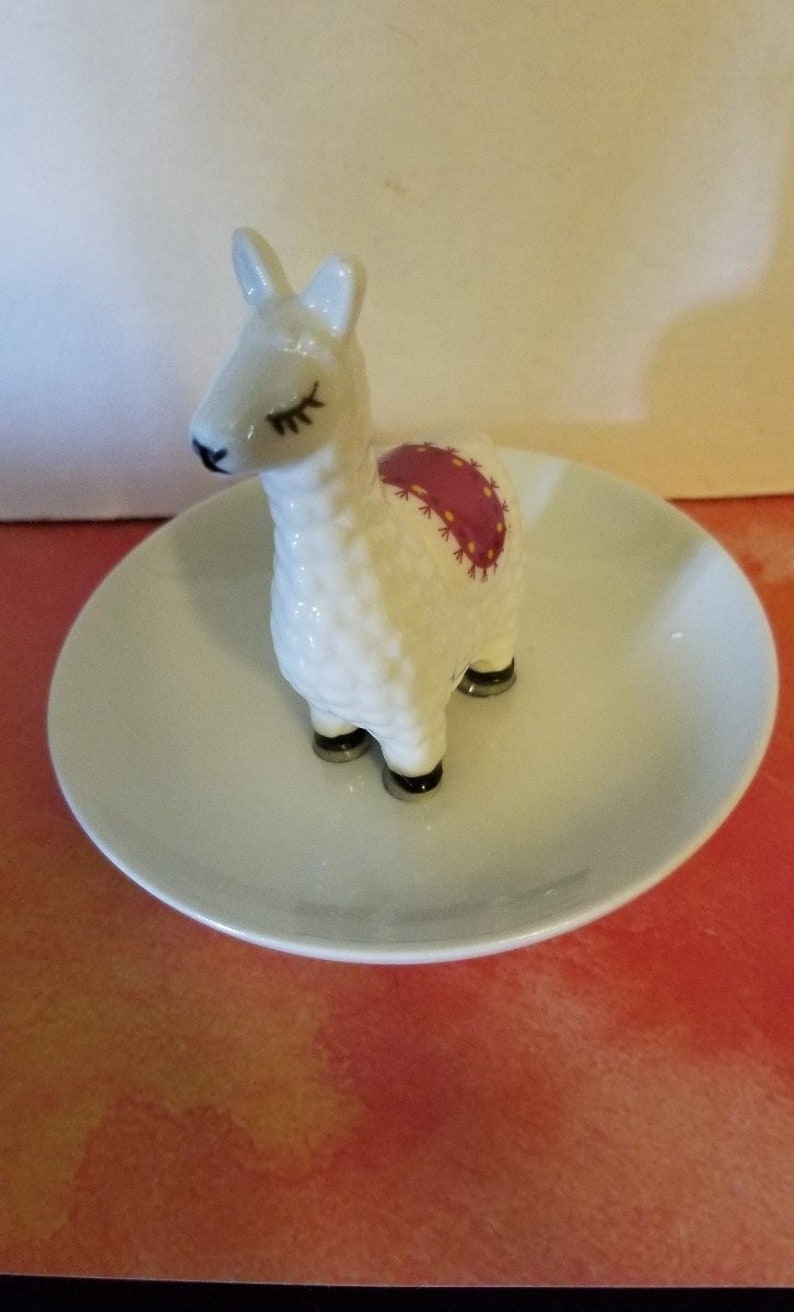Kids Jewelry box Jewelry holders Llama party favor Llama Jewelry holder Trinket Dish Jewelry Personalized Women Ring holder Girls