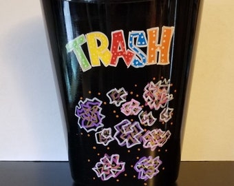 Personalized Small Trash Can, Kids Room Decor