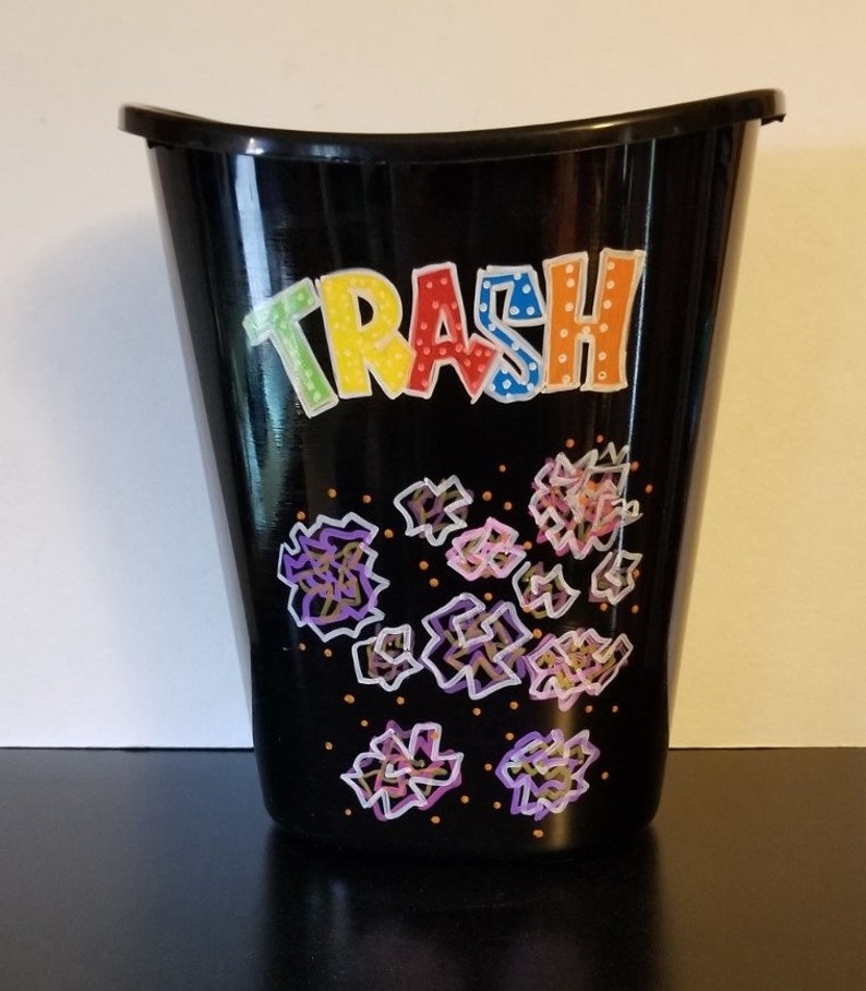 Small Trash Can Personalized Trash Can Kids Room Garbage Can Etsy