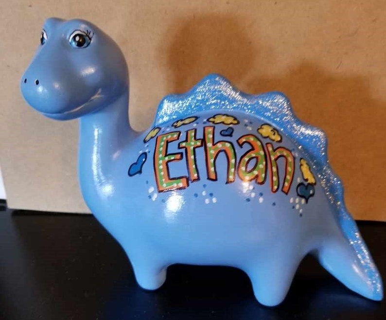 Dinosaur Piggy Bank Baby Personalized Stegosaurus Etsy