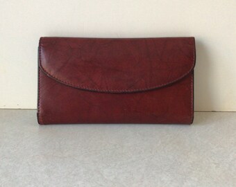 Pitt Leather Goods Vintage black and red wallet NEW! checkbook holder unused