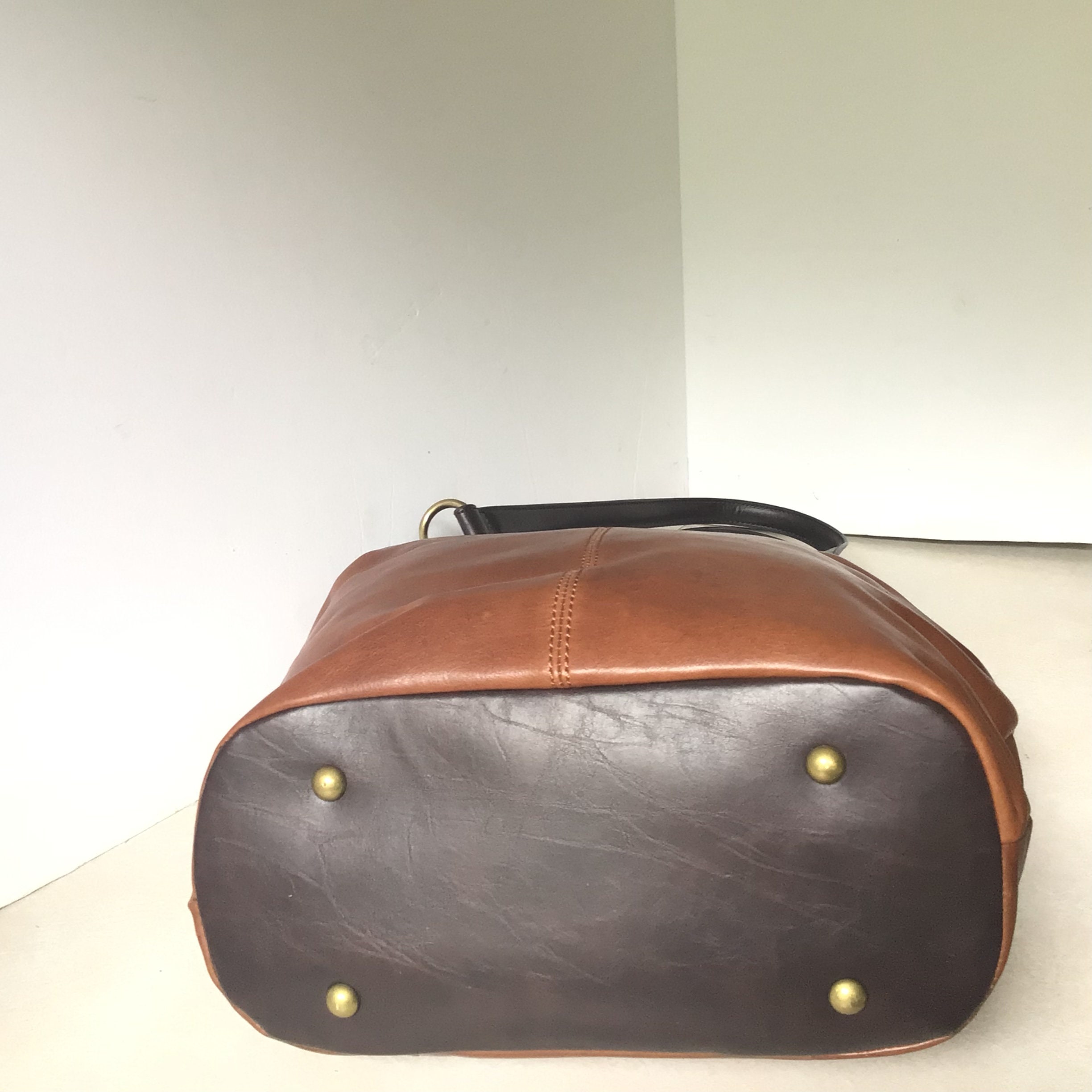 Tignanello vintage brown leather book bag (so soft!) Tignanello Classic Boho Saddle Bag, Brown/Black: Handbags  main image 3