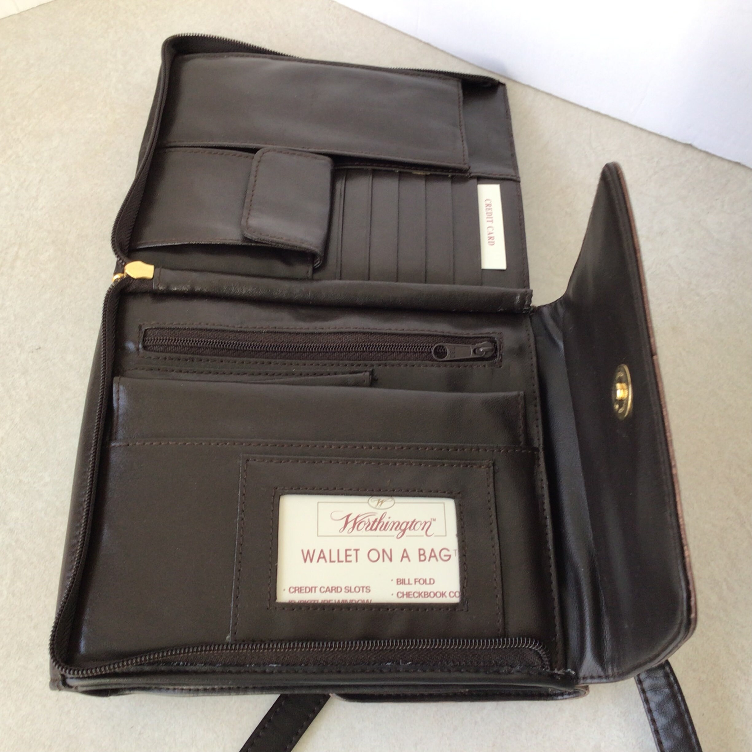 Sac à Main Worthington En Cuir Véritable Marron - Taille Medium (14x7 Pouces), Neuf Sans étiquette