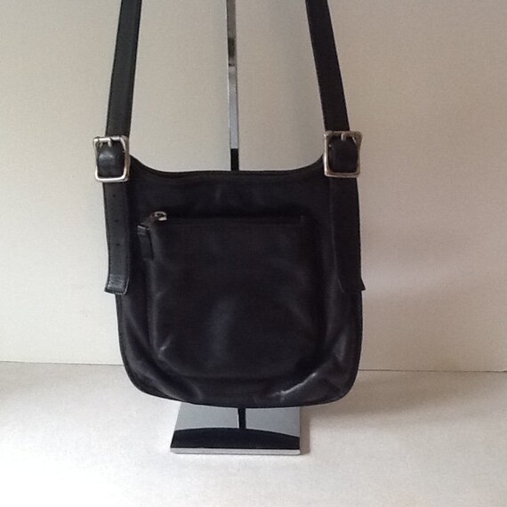 fossil black leather crossbody