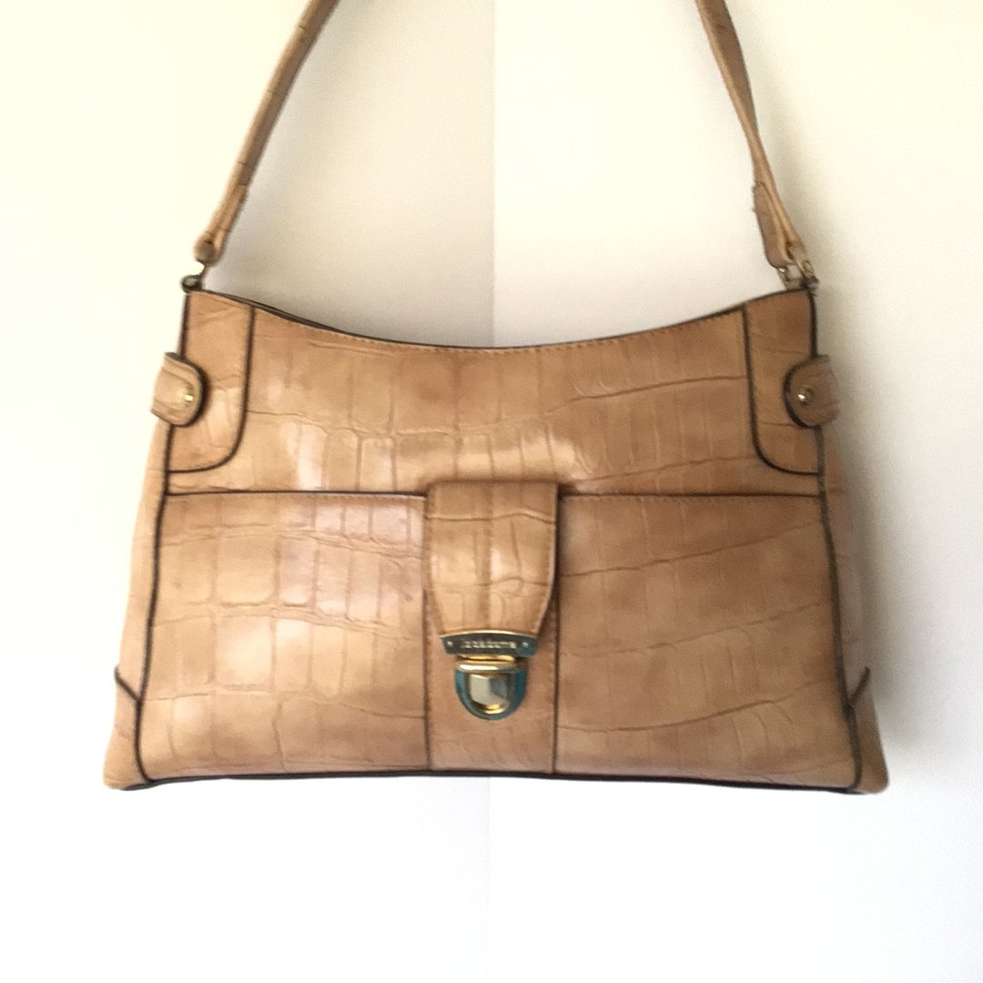 Buy Liz Claiborne Tan Faux Croc Leather Shoulder Bag Online in