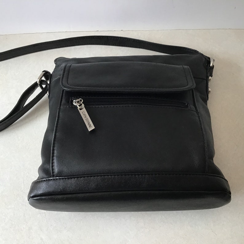 Giani Bernini Black Leather Shoulder Bag / Crossbody | Etsy