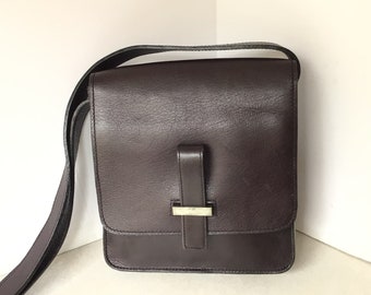 Wilson's Leather Pelle Studio Dark Brown Leather Crossbody