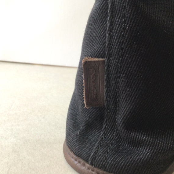 Coach Vintage Black Canvas And Brown Leather Shou… - image 6