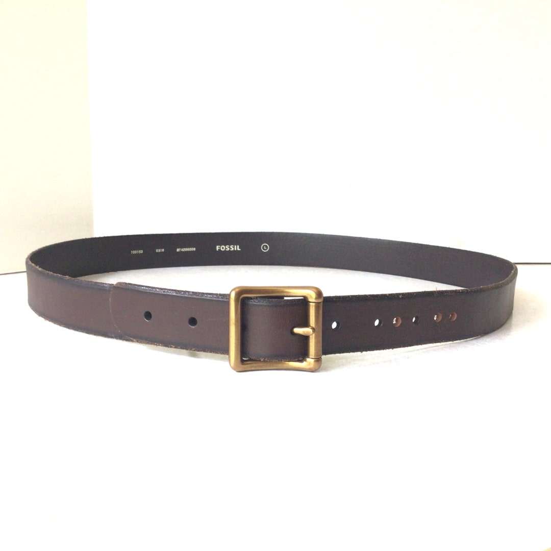 Fossil Vintage Large Dark Brown Leather Belt - Etsy display picture 1