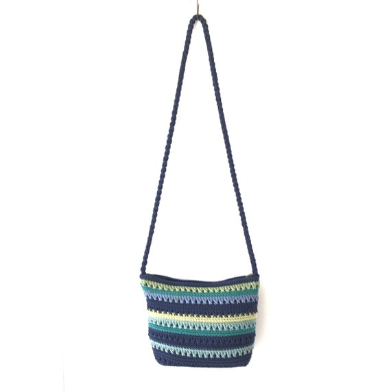 Woven Shoulder Bag In Shades Of Blue And Green - image 7