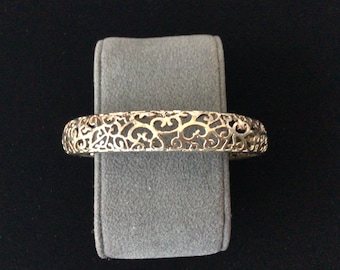 Vintage Silver-tone Filigree Cuff Bracelet