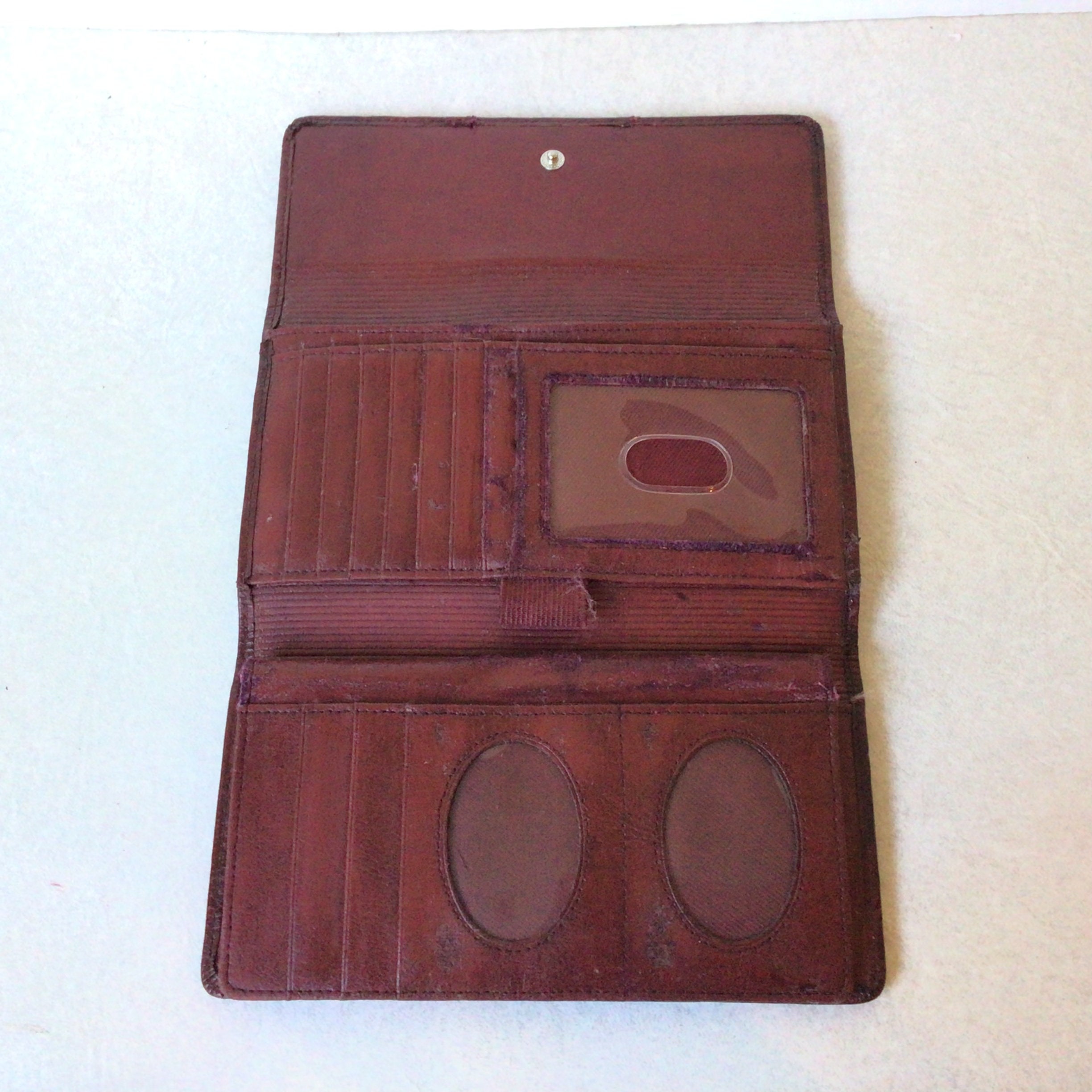 Fossil Vintage Genuine Leather Wallet in Burgundy Etsy