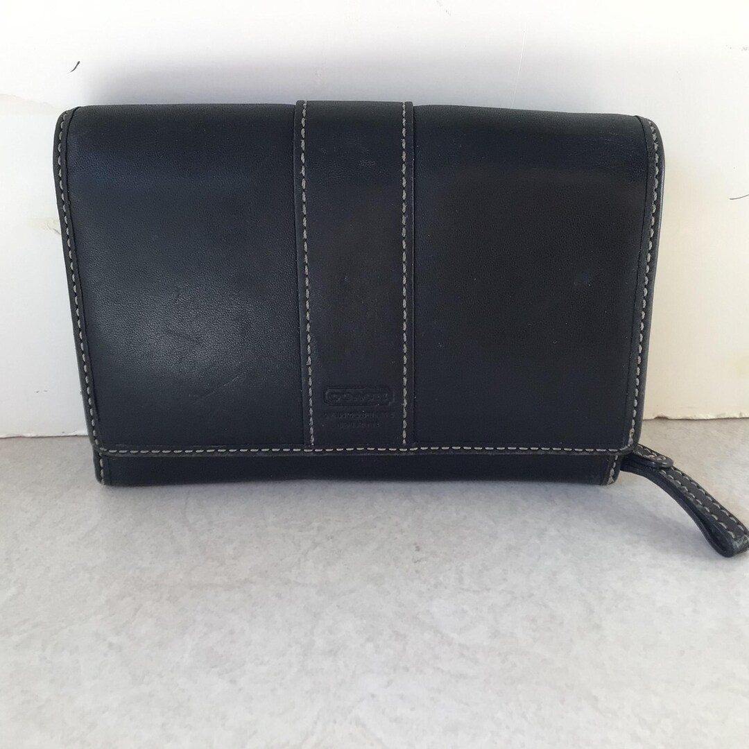 Coach Vintage Black Leatherware Bifold Wallet - Etsy