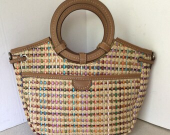 fossil basket weave bag
