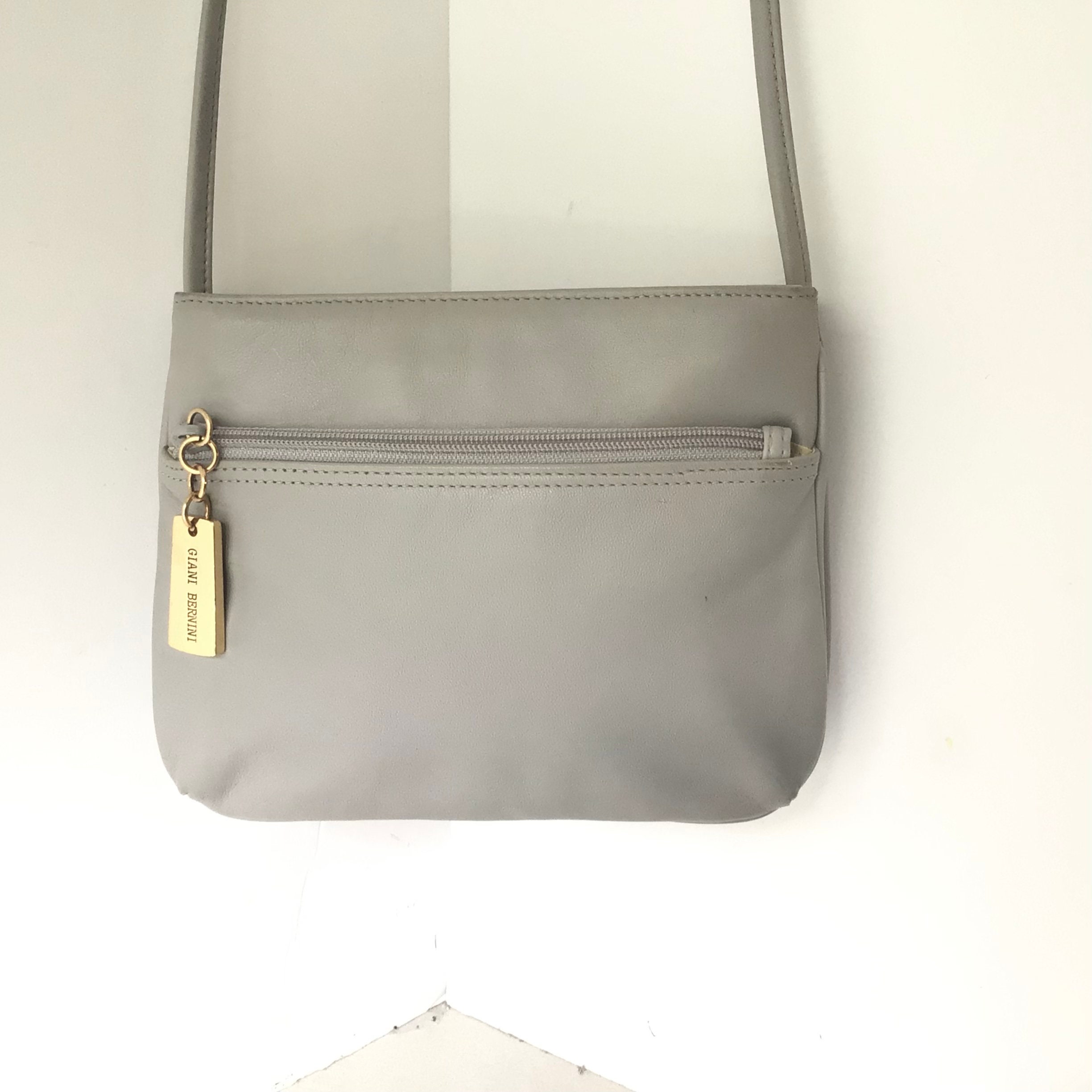 Giani Bernini Gray Leather Crossbod Shoulder Bag -  Israel