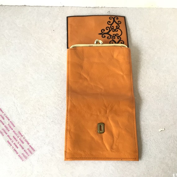 Prince Gardner Orange and Brown Tri-fold Kisslock… - image 7