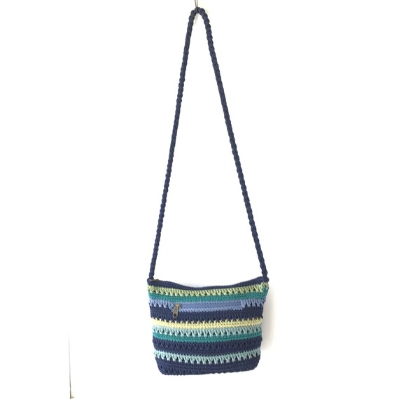 Woven Shoulder Bag In Shades Of Blue And Green - image 6