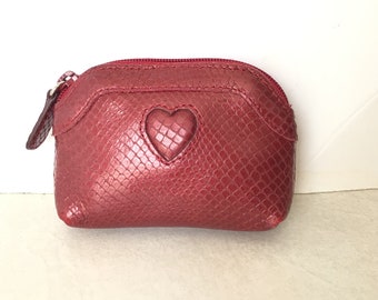 Brighton, Bags, Brighton Black Pebbled Leather Coin Purse With Red Heart