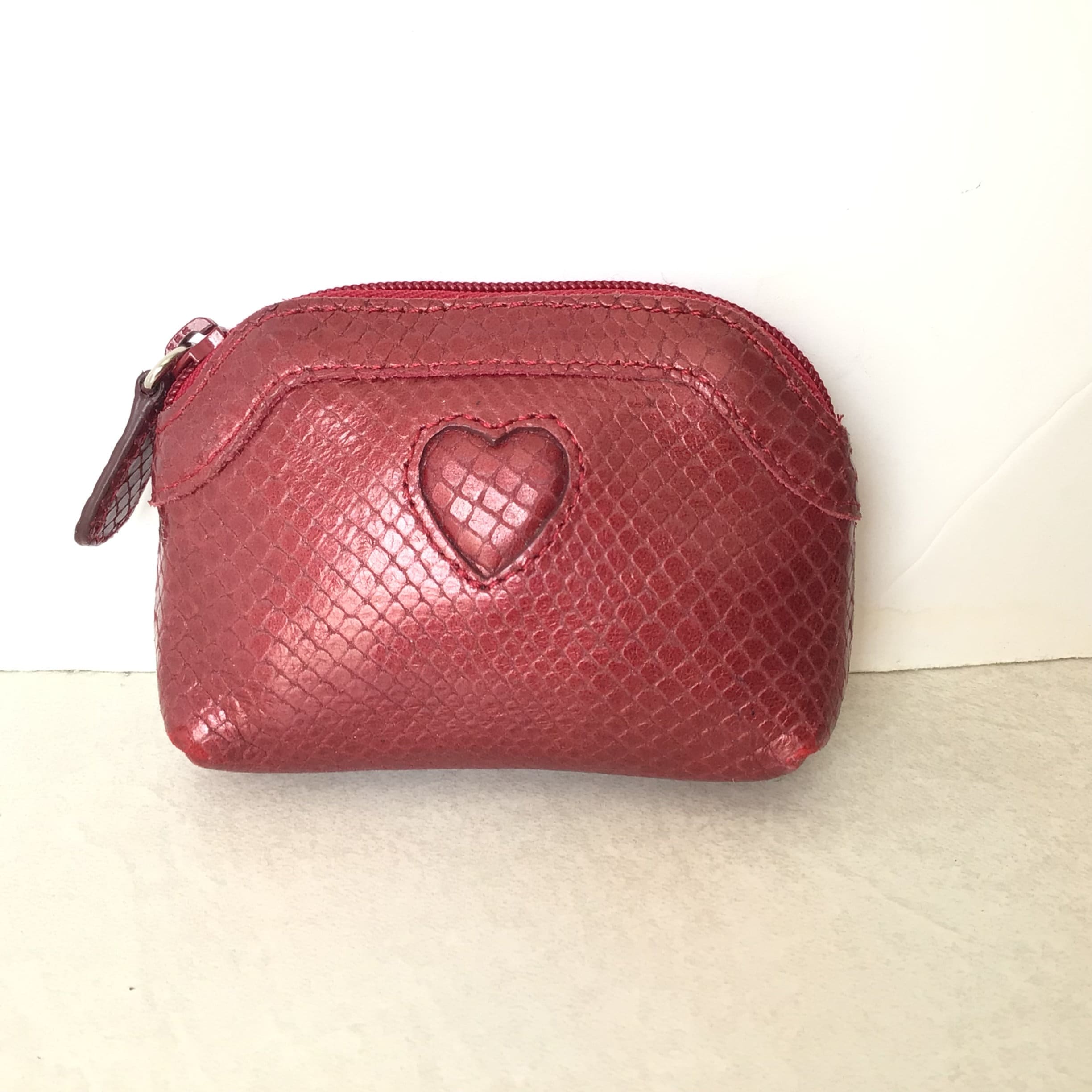 Brahmin Melbourne Heart Coin Purse in Red