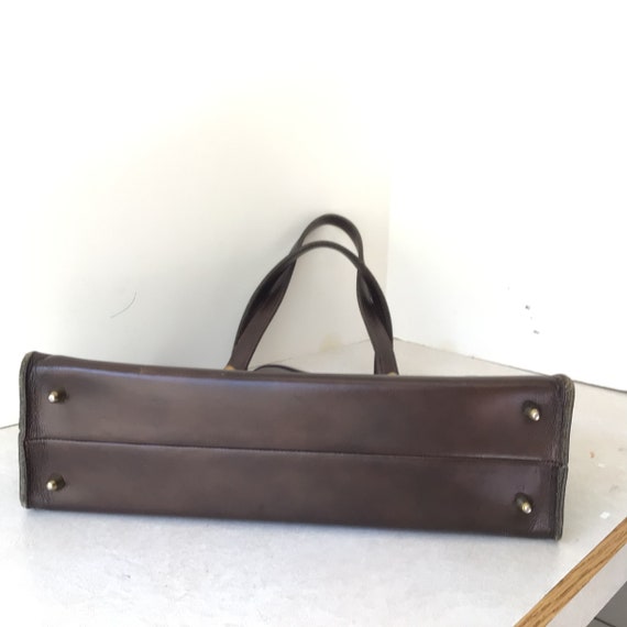 Jean Fogel Vintage Brown Leather Handbag - image 5