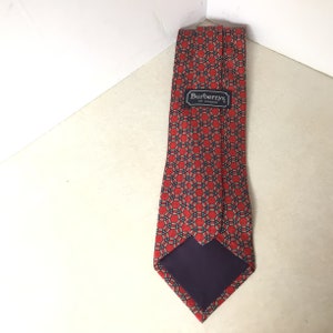 Vintage BURBERRY Mens Tie London All Silk Tie Blue Elephants