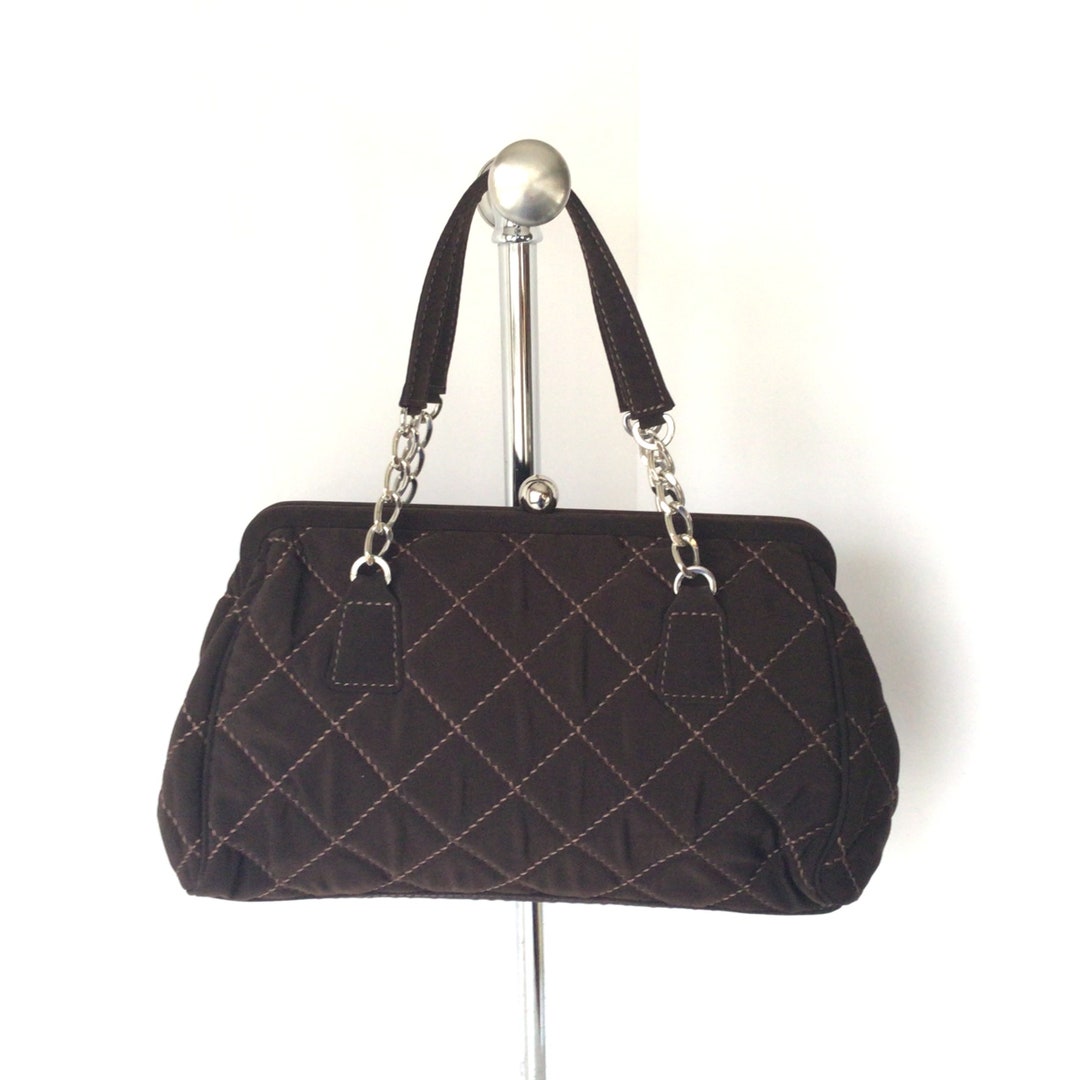 Vera Bradley Quilted Fabric Olivia Satchel With Frame Ball Etsy