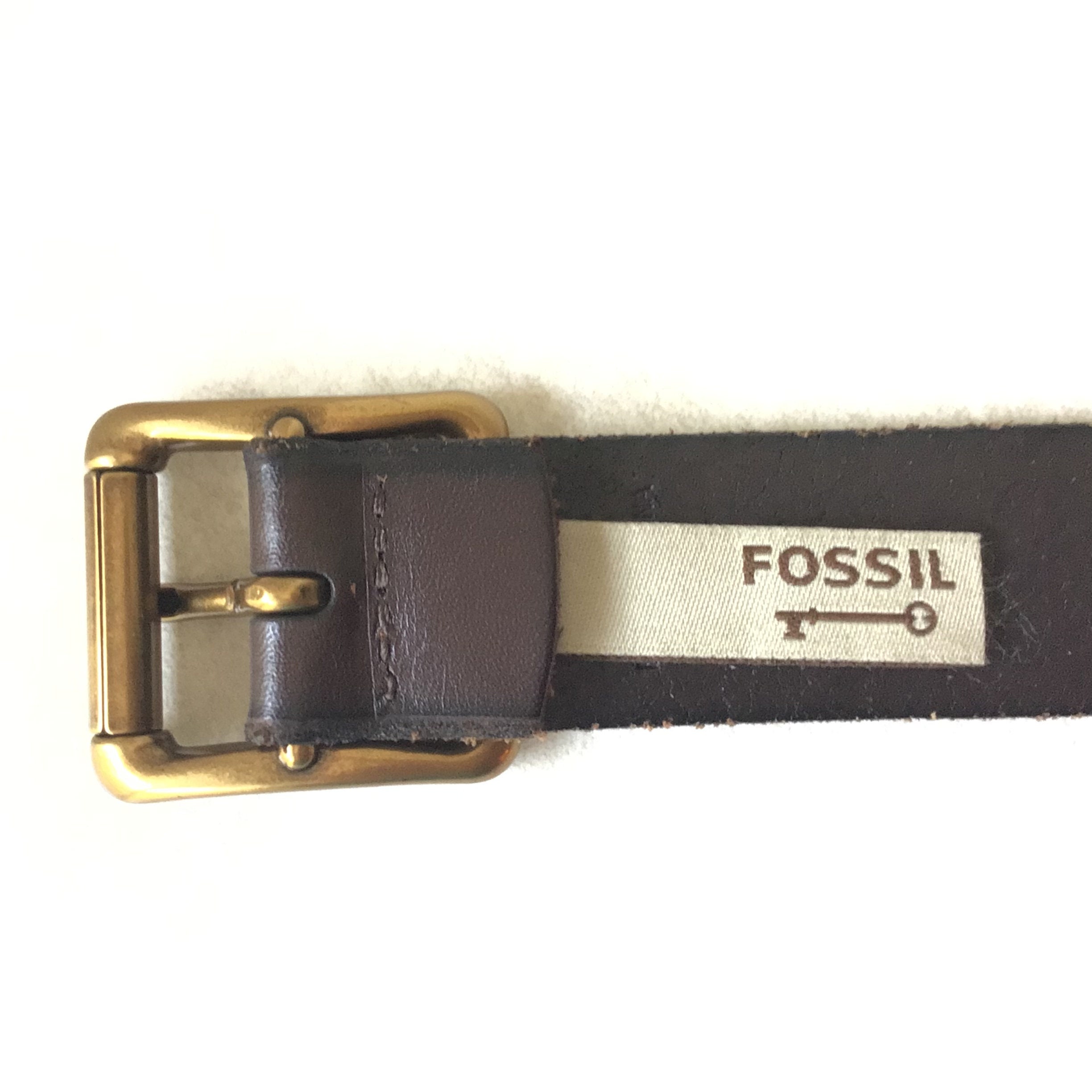 Fossil Vintage Leather Jeweled Brown Belt - Size L Vintage Fossil Black Leather Belt – Holy Thrift main image 3