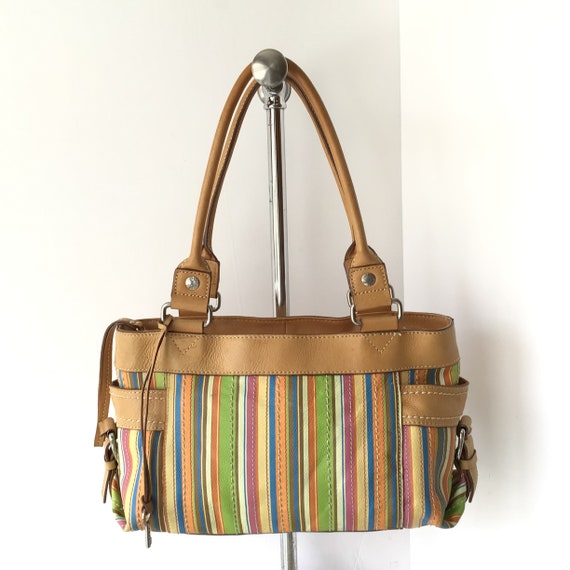 GIANI BERNINI Multi-colored Striped Handbag Purse Signature Logo NWOT  NICE!! - Helia Beer Co
