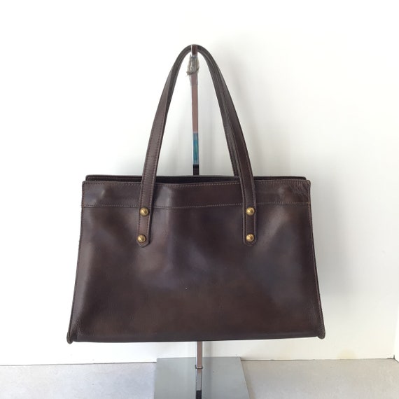 Jean Fogel Vintage Brown Leather Handbag - image 1