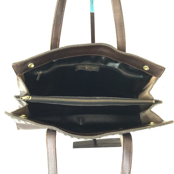 Jean Fogel Vintage Brown Leather Handbag - image 7