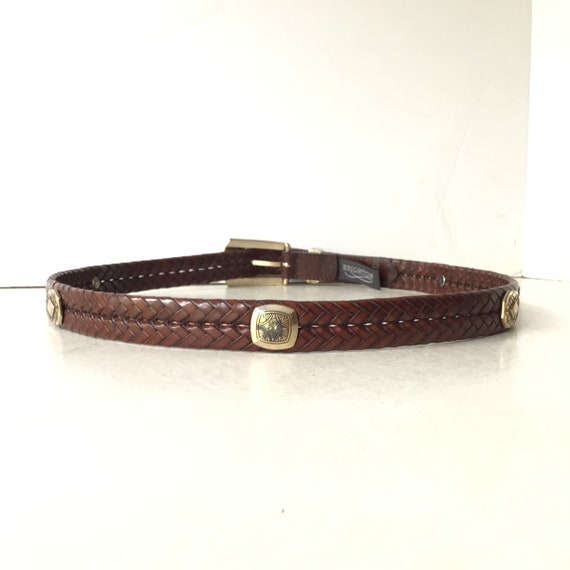 Brighton Brown Woven Leather Belt With Antiqued S… - image 3