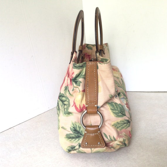 Fossil Vintage Multicolor Floral Fabric Handbag - image 3