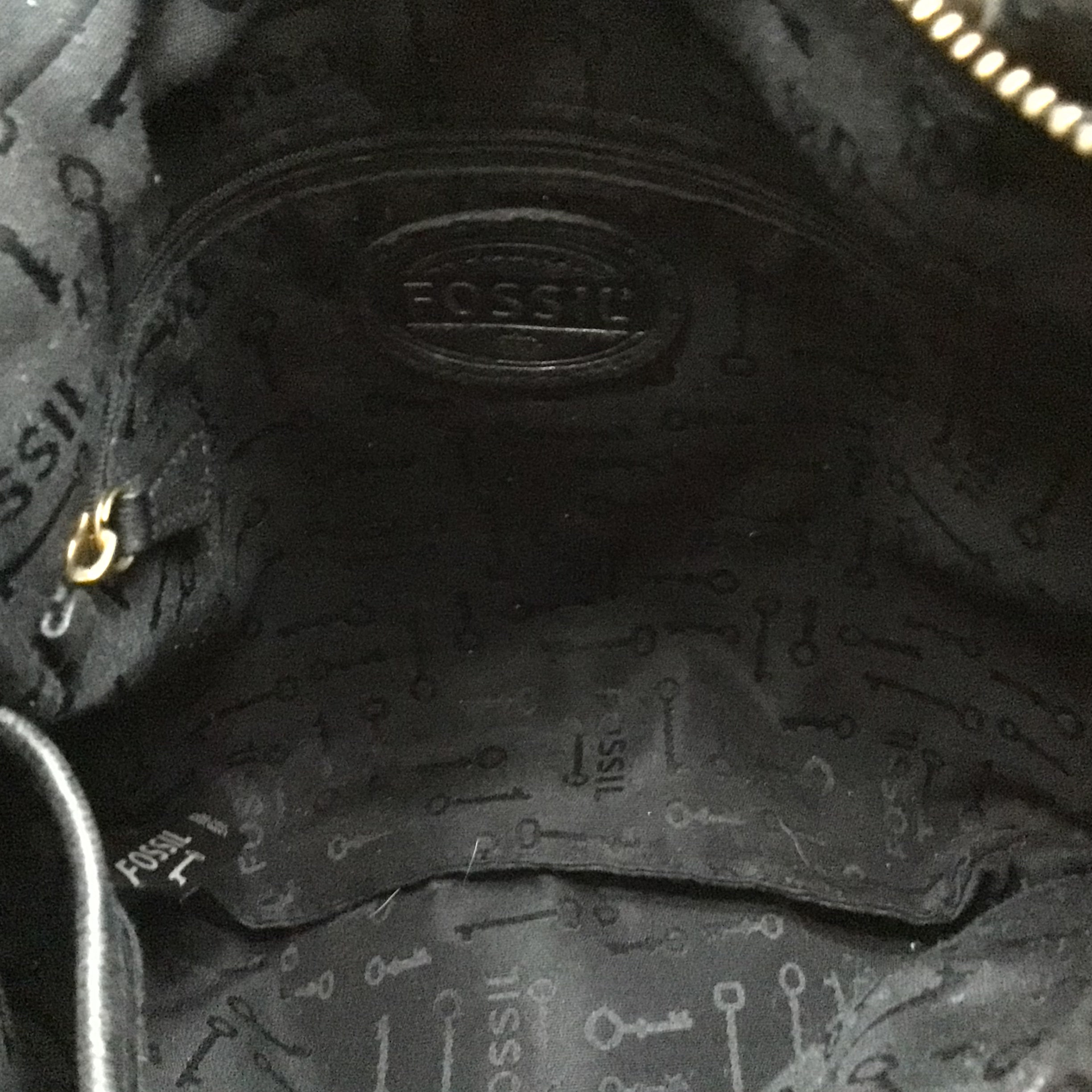 Fossil Black Genuine Leather Shoulder Bag With Key Fob Etsy Finland