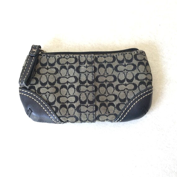 Coach Vintage Gray and Black Signature Fabric and Leather