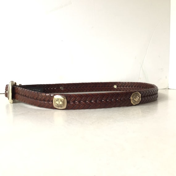 Brighton Brown Woven Leather Belt With Antiqued S… - image 5