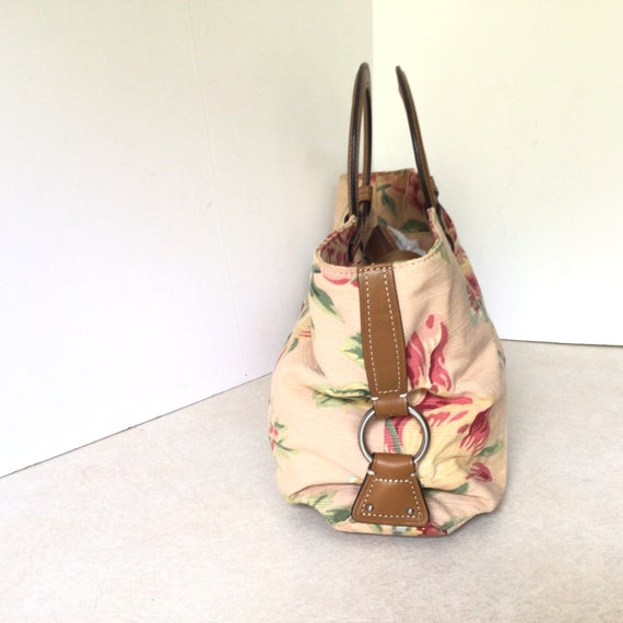 Fossil Vintage Multicolor Floral Fabric Handbag - image 4