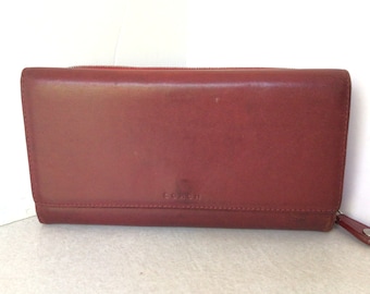 Coach Large Leather Dark Red Ladies Wallet