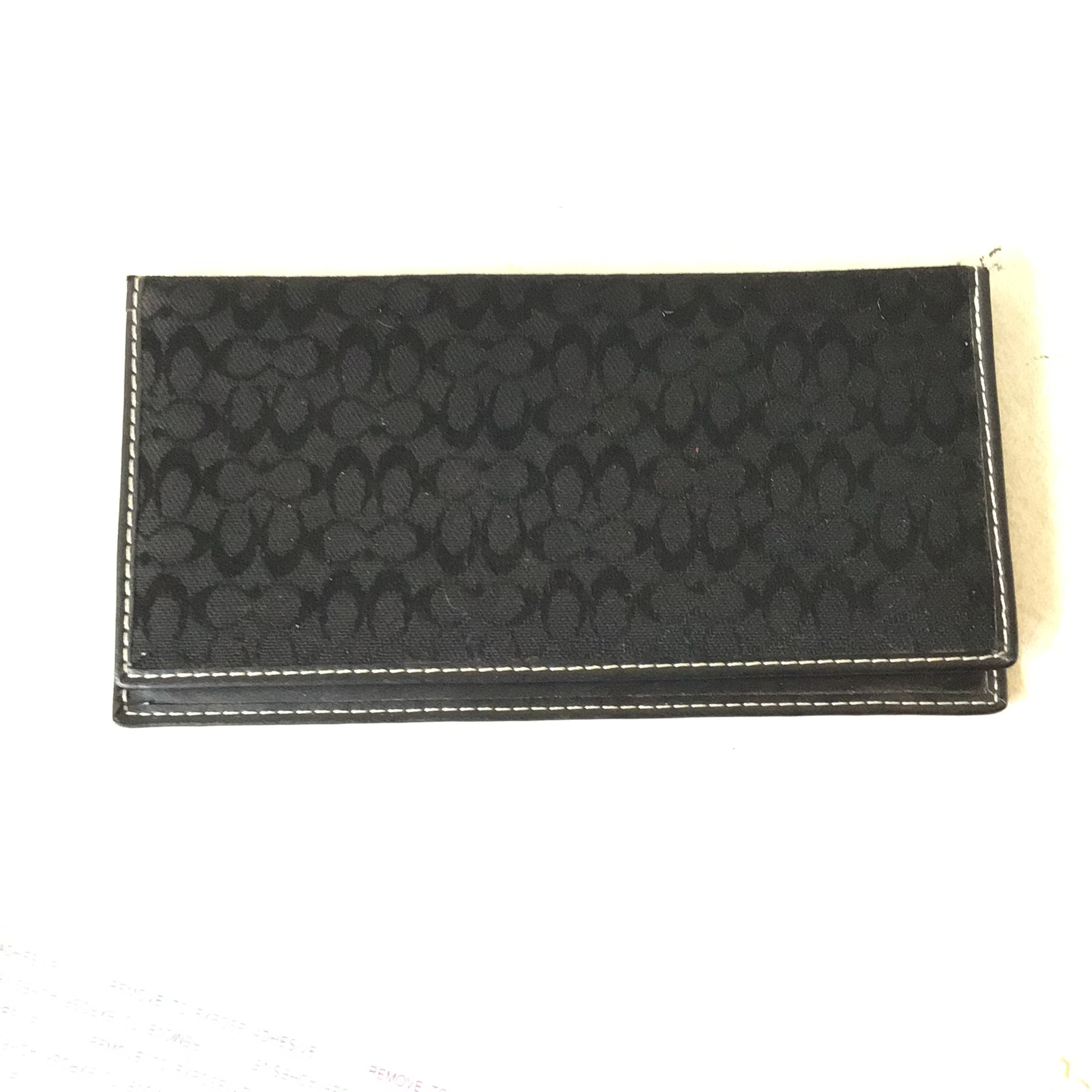 Black coach wallet with checkbook hotsell
