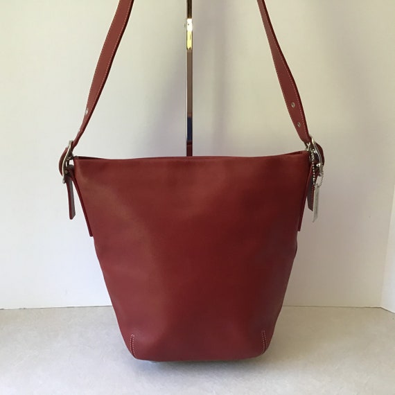 Coach Vintage Red Leather Legacy Bucket Shoulder B