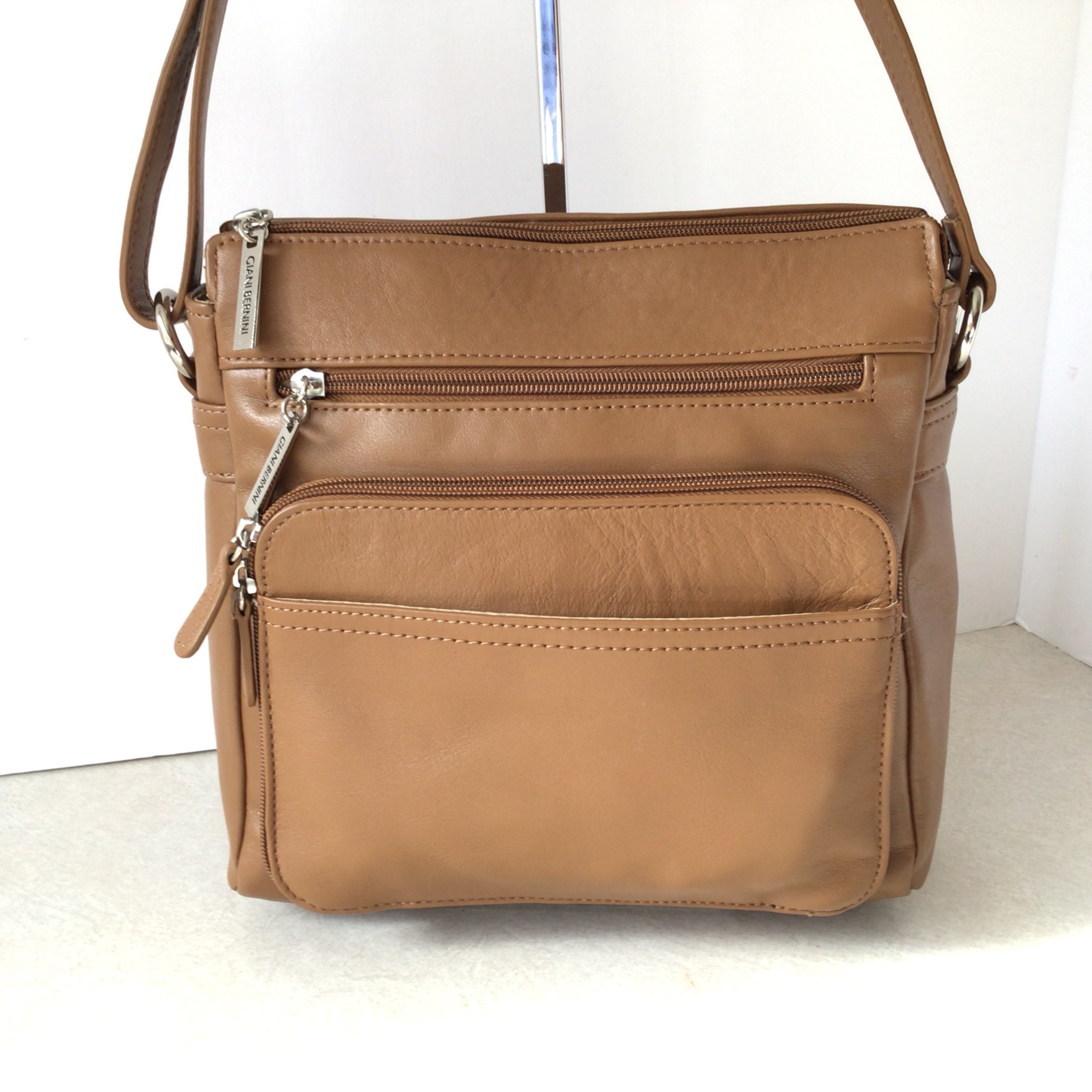 Giani Bernini Cognac crossbody leather purse