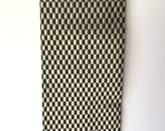 Cravate Bergamo New York – Homme – Pure Soie Géométrique – X-Long – Or/Argent/Noir