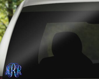 Teal and Purple Monogram Decal - Lily Pulitzer Decal - Monogram Car Decal - Girly Monogram Decal - Multicolor Monogram Decal - Laptop Decals