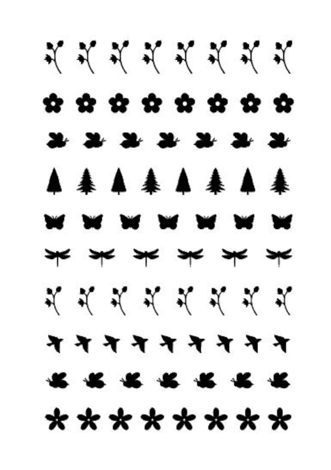 Spring THEME PACK Spring Nail Decals Nature Nail Decals - Etsy