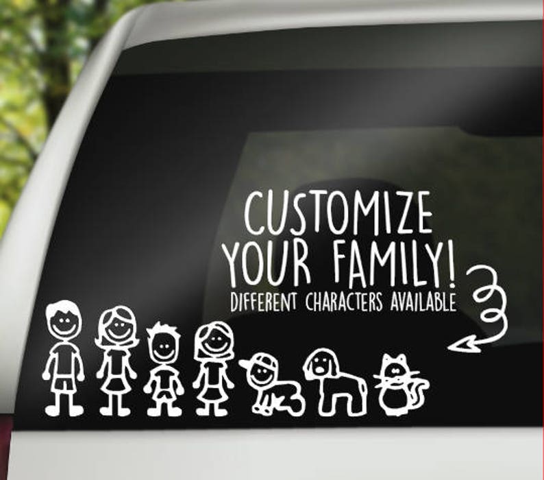Custom Family Car Decal Stick Figure Family Decal Custom Etsy