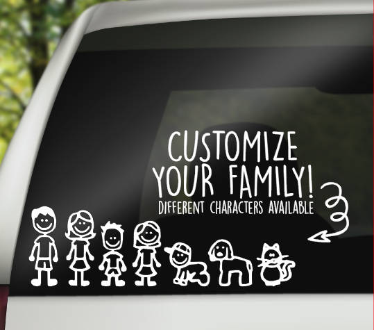 Custom Family Car Decal Stick Figure Family Decal Custom | Etsy