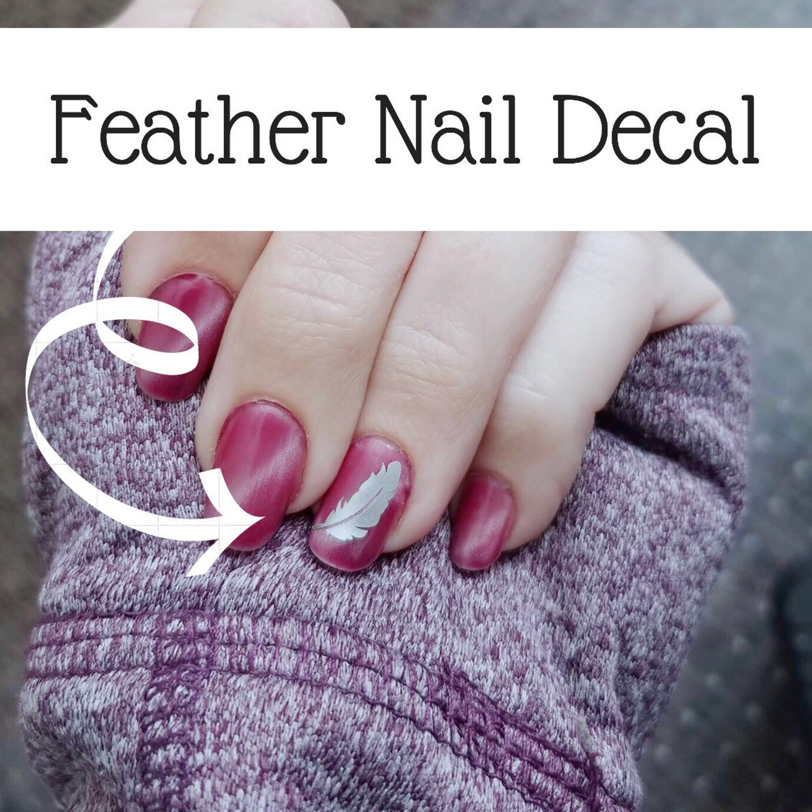Feather Nail Decals Feather Nail Decals Metallic Nail Etsy