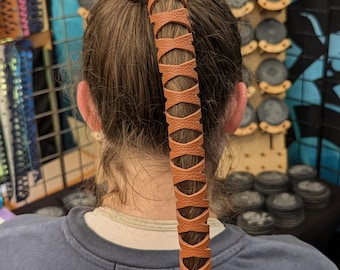 Classic Leather Snap Wrap | Hair Wrap Handcrafted from Genuine Leather | Perfectly-Tamed Ponytails
