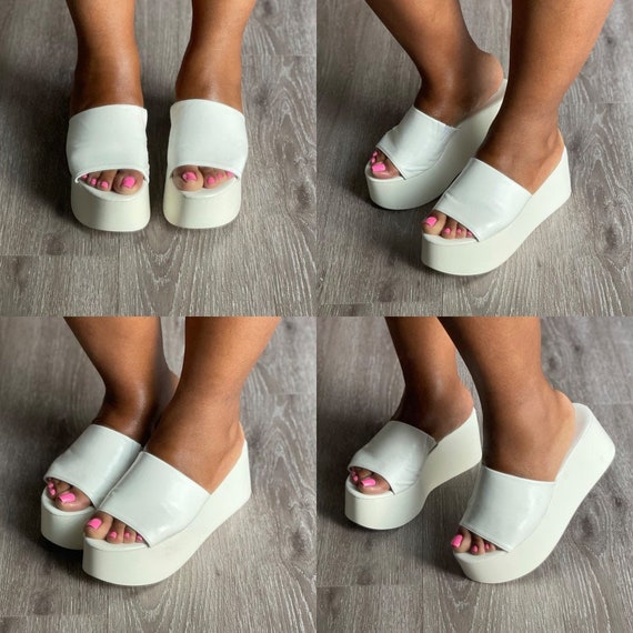 White Platform Sandal - Etsy White Platform Sandal - Etsy
