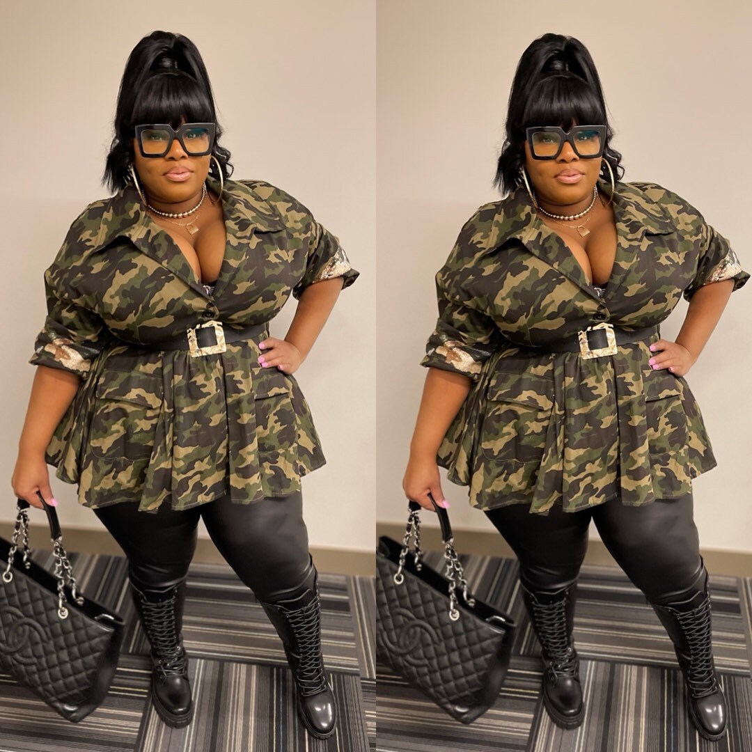 Army fatigue cheap peplum jacket