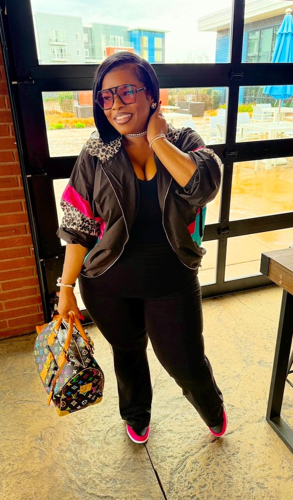 Black  Nylon Jacket Set
